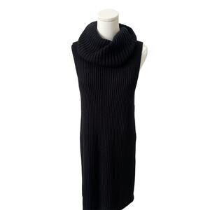 BB Dakota Cowl Neck Black Sleeveless Sweater Dress Sz S
